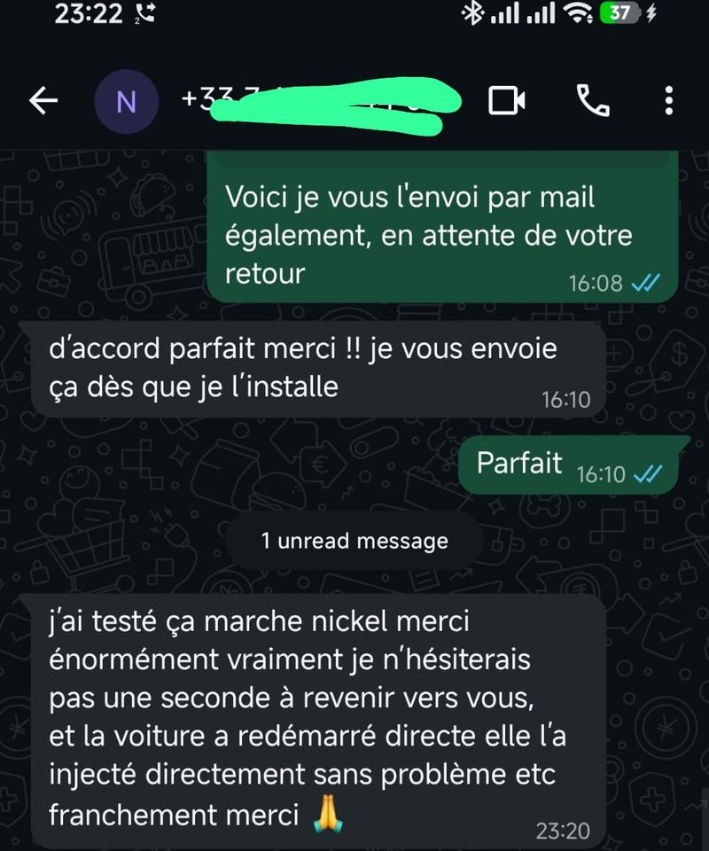 Capture d'un retour client