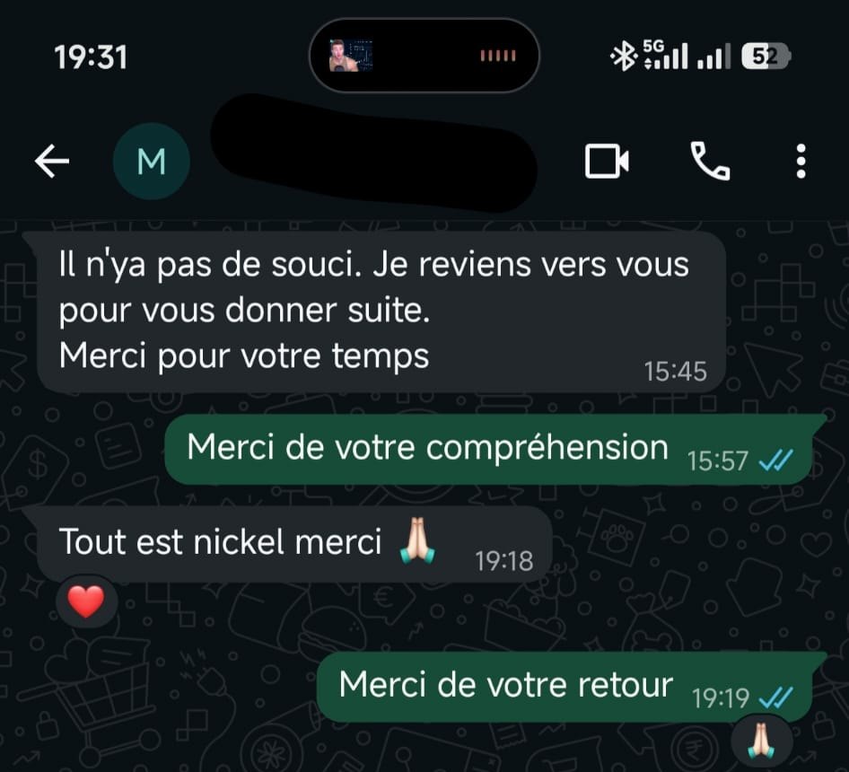 Capture d'un retour client