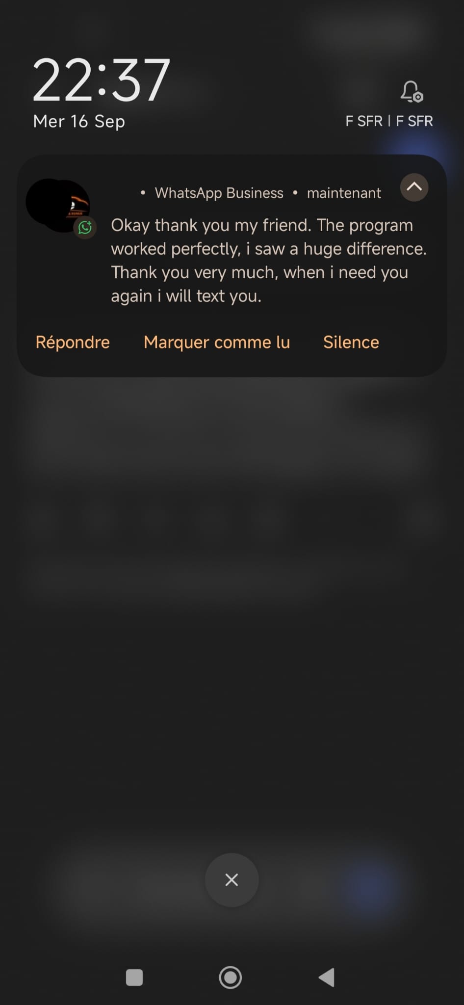 Capture d'un retour client